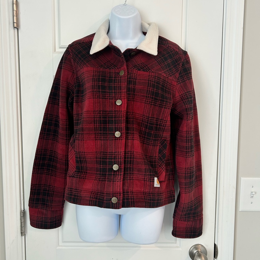 Carhartt Red and Cream Utility Jacket with Classic Design